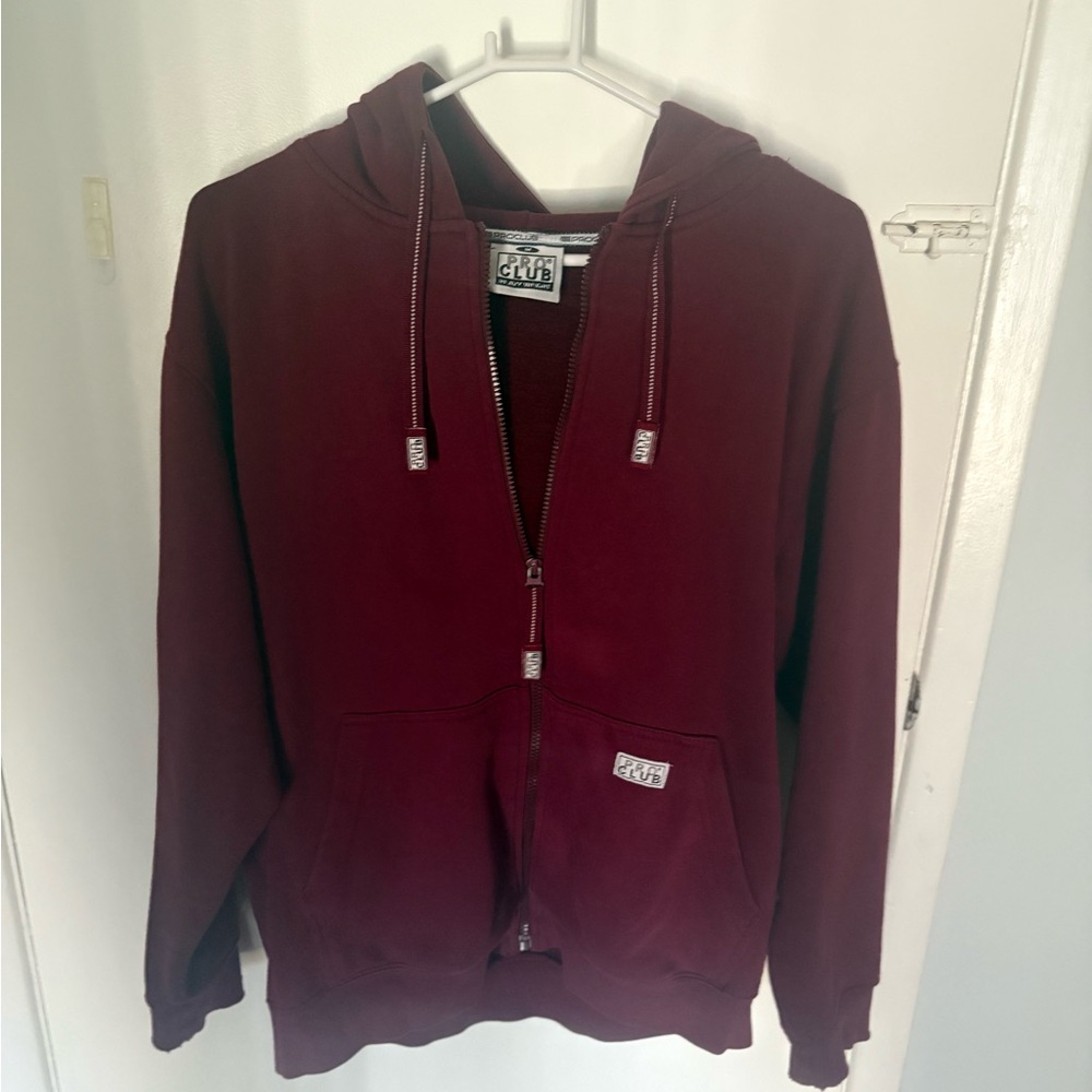 Maroon Zip-Up Hoodie